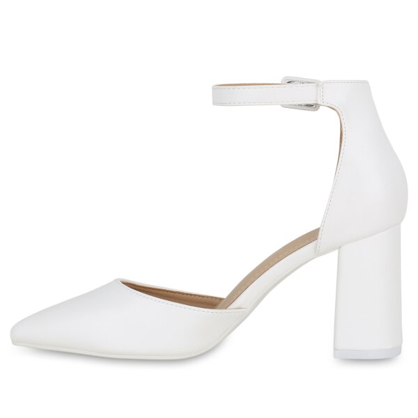 Stiefelparadies Damen Spitze Pumps in Weiss Fabrikladen