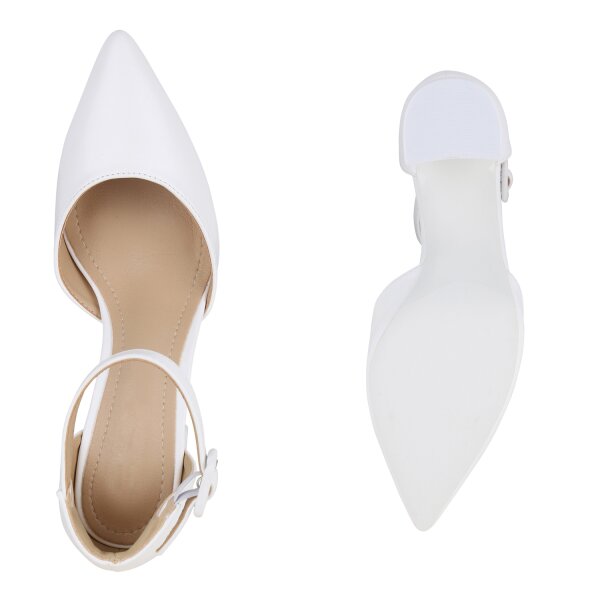 Stiefelparadies Damen Spitze Pumps in Weiss Fabrikladen