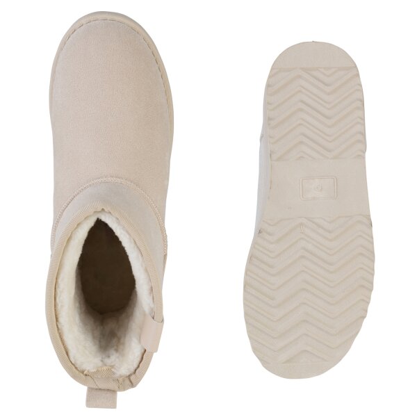 Stiefelparadies Damen Winter Boots in Beige Begrenzt auf 3 Tage