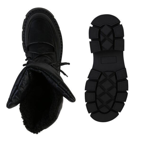 Stiefelparadies Damen Plateau Boots in Schwarz 2025