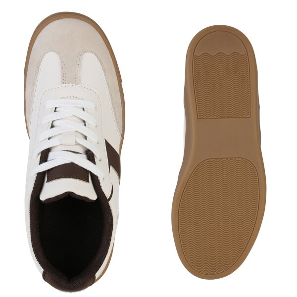 Stiefelparadies Damen Sneaker Low in Beige Outlet