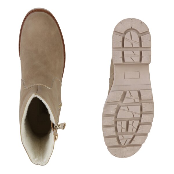 Stiefelparadies Damen Klassische Stiefeletten in Khaki Fabrik Onlineshop