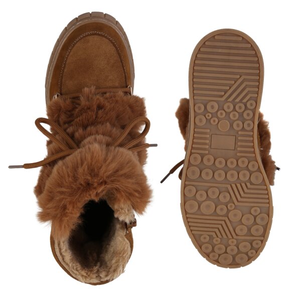Stiefelparadies Damen Winter Boots in Hellbraun Rabatt