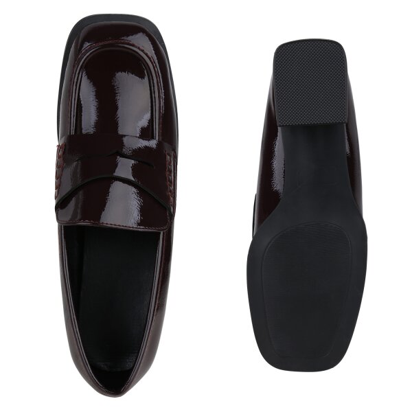 Stiefelparadies Damen Klassische Pumps in Burgund Lack Online Shopping