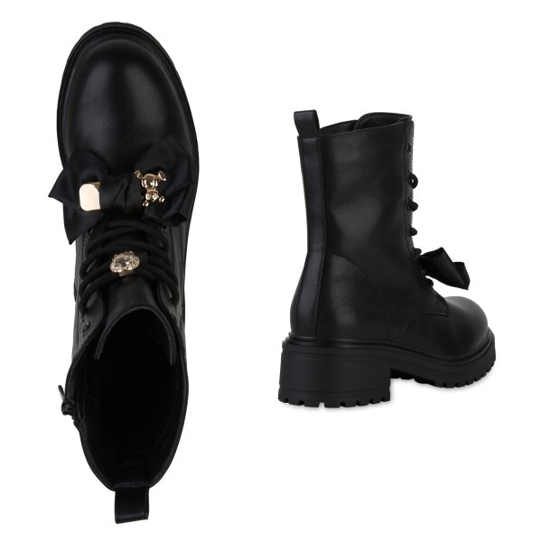 Stiefelparadies Damen Schnürstiefeletten in Braun Cyber Monday