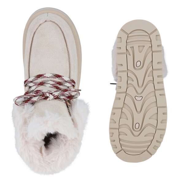 Stiefelparadies Damen Winter Boots in Beige Osterangebot
