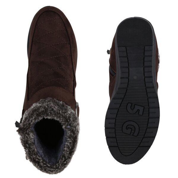 Stiefelparadies Damen Winter Boots in Braun Muttertagsangebot