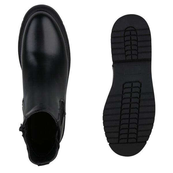 Stiefelparadies Damen Klassische Stiefeletten in Schwarz Lagerräumung