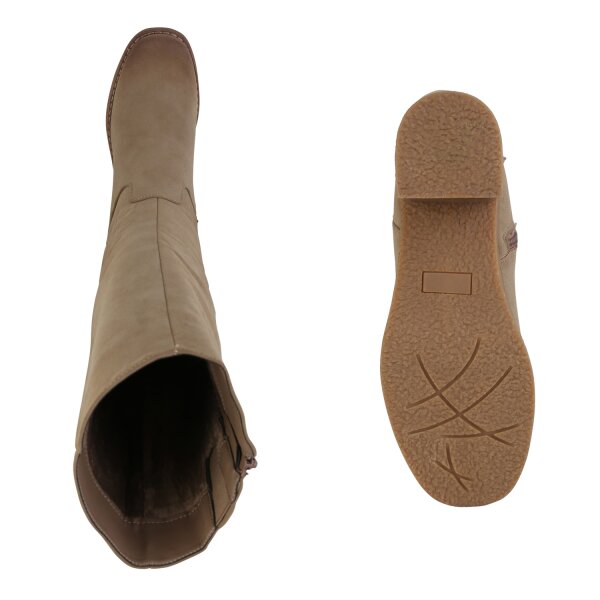 Stiefelparadies Damen Klassische Stiefel in Khaki Riesige Ersparnisse