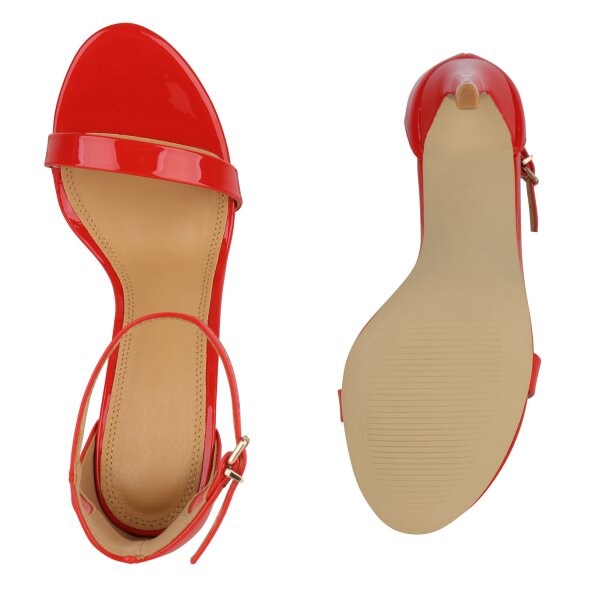 Stiefelparadies Damen High Heels in Rot Lack Neueste Stile