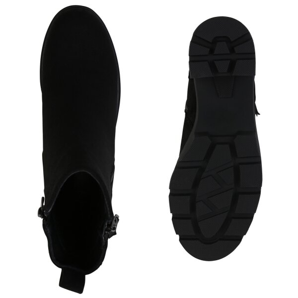 Stiefelparadies Damen Klassische Stiefeletten in Schwarz 50% Rabatt für begrenzte Zeit