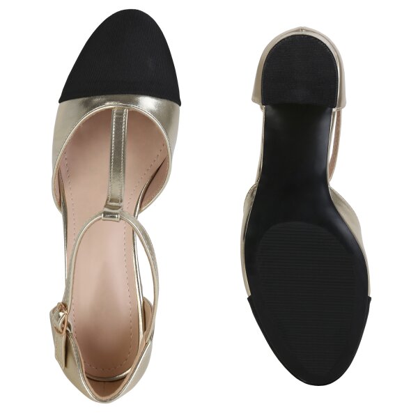 Stiefelparadies Damen Mary Janes in Gold Rabatte dieses Monats