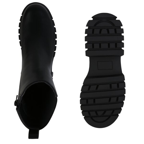 Stiefelparadies Damen Plateau Boots in Schwarz 2025