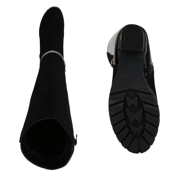 Stiefelparadies Damen High Heels in Schwarz Lack Limitierter Zeitrabatt