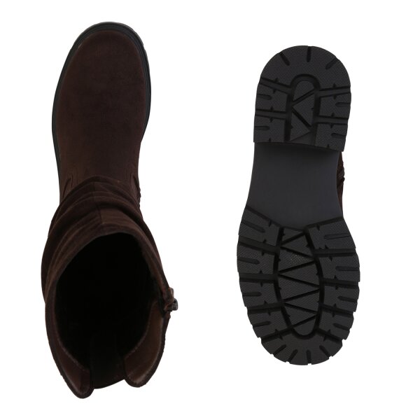 Stiefelparadies Damen Klassische Stiefel in Braun Fabrikpreis