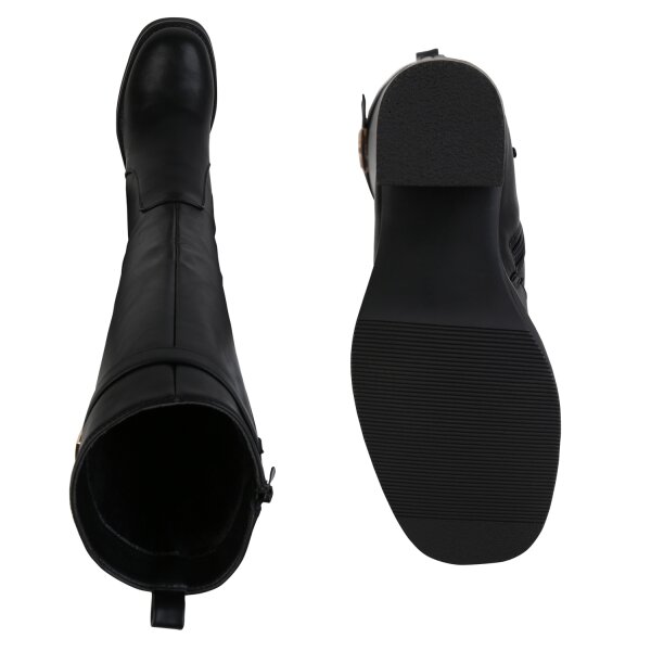 Stiefelparadies Damen Klassische Stiefel in Schwarz Sonderangebot