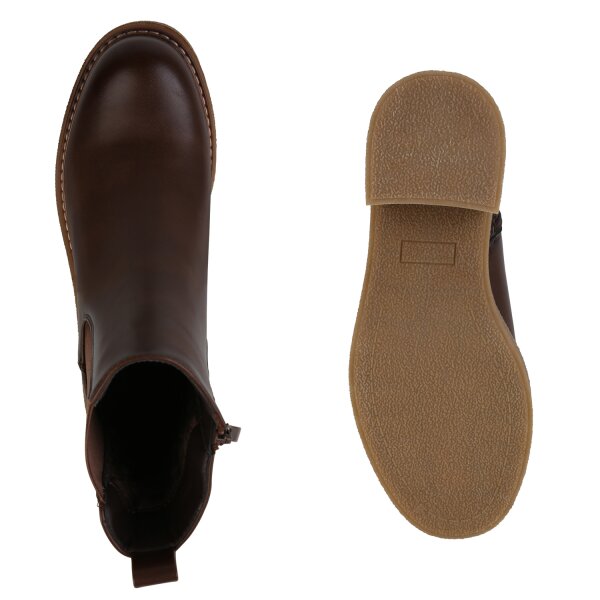 Stiefelparadies Damen Klassische Stiefeletten in Braun Versandkostenfrei