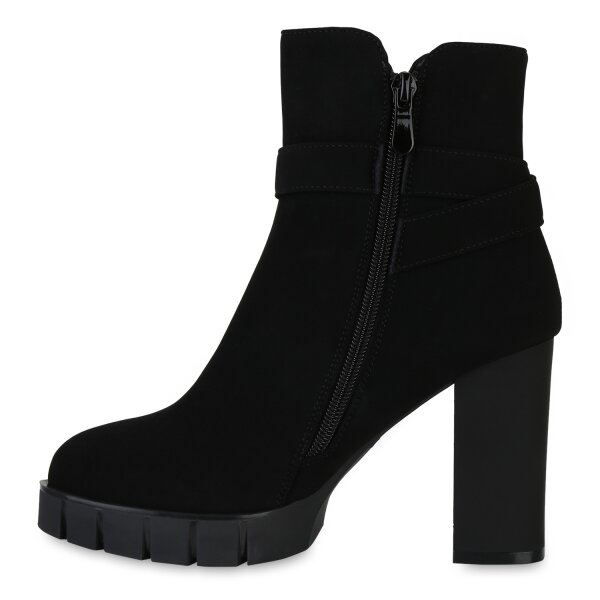 Stiefelparadies Damen Klassische Stiefeletten in Schwarz Großer Ausverkauf
