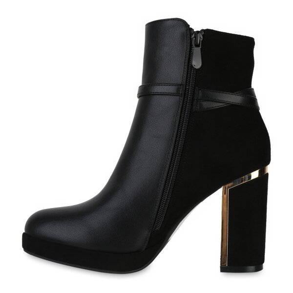 Stiefelparadies Damen Klassische Stiefeletten in Schwarz Flash Sale