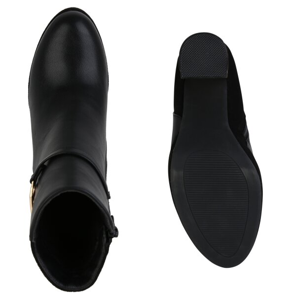 Stiefelparadies Damen Klassische Stiefeletten in Schwarz Flash Sale