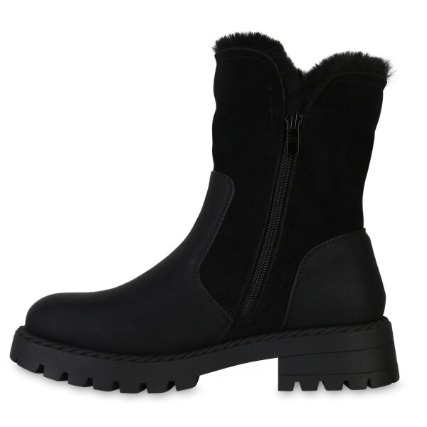 Stiefelparadies Damen Klassische Stiefeletten in Schwarz Begrenztes Angebot