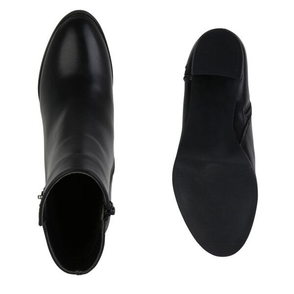 Stiefelparadies Damen Klassische Stiefeletten in Schwarz Online Shopping