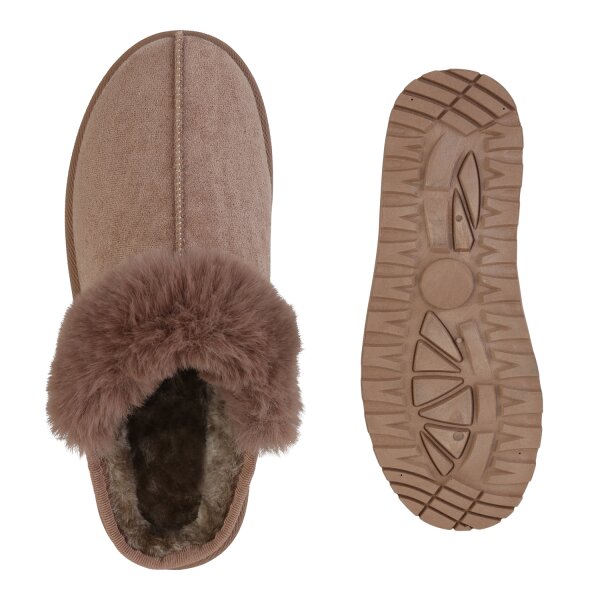 Stiefelparadies Damen Pantoffeln in Khaki Black Friday