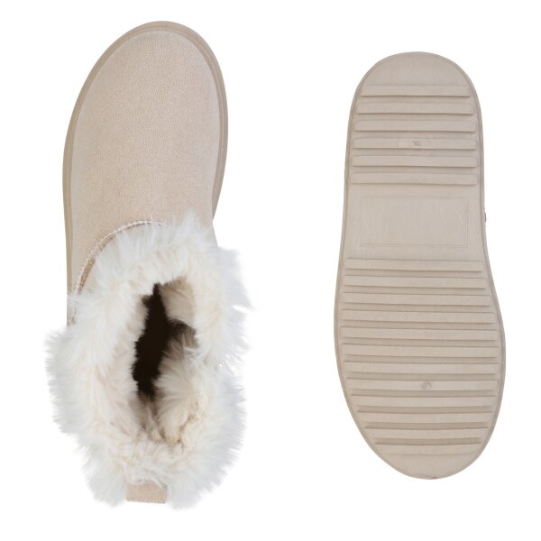 Stiefelparadies Damen Winter Boots in Beige Online Outlet