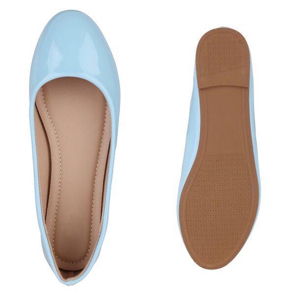 Stiefelparadies Damen Klassische Ballerinas in Hellblau 50% Rabatt mit kostenlosem Versand