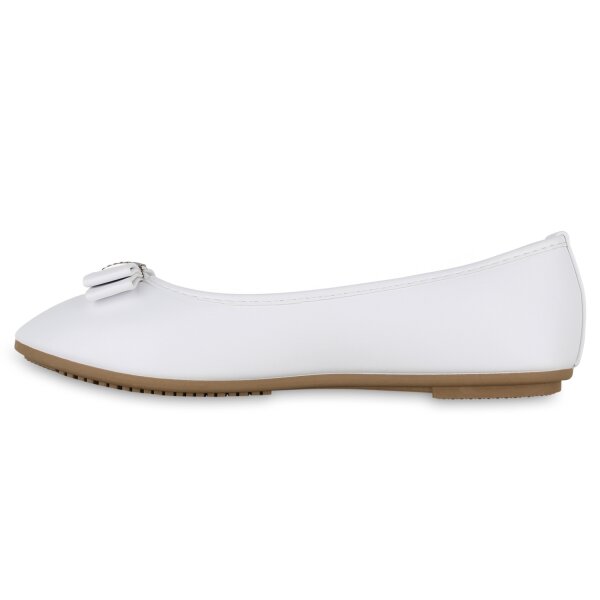 Stiefelparadies Damen Klassische Ballerinas in Weiss Clearance-Verkauf