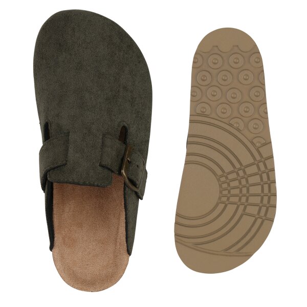 Stiefelparadies Damen Pantoffeln in Olivgrün Flash Sale
