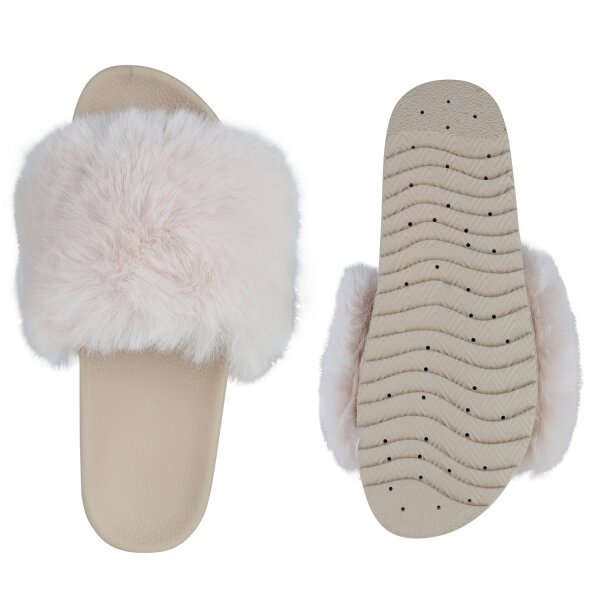Stiefelparadies Damen Pantoletten in Beige Begrenztes Angebot