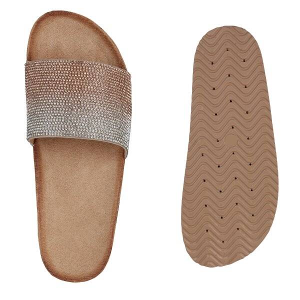Stiefelparadies Damen Pantoletten in Rose Gold Zeitlich begrenztes Angebot