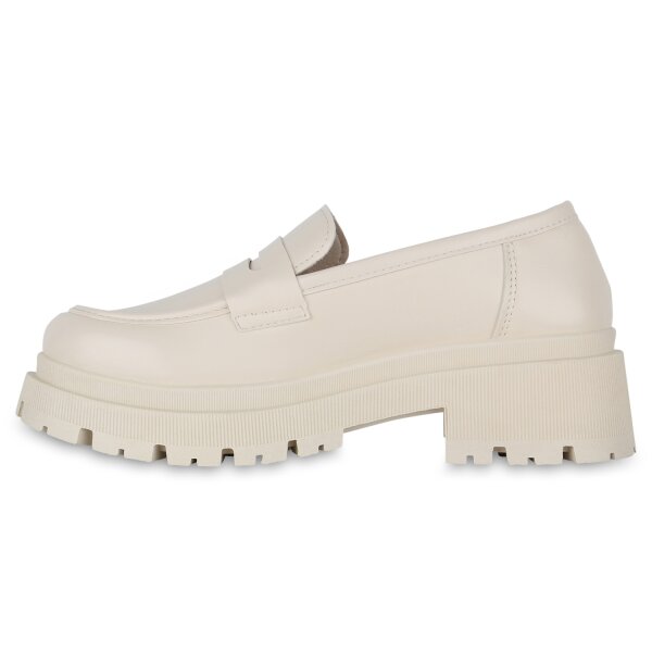 Stiefelparadies Damen Plateauschuhe in Beige Discount Store für neue Produkte
