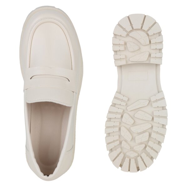 Stiefelparadies Damen Plateauschuhe in Beige Discount Store für neue Produkte