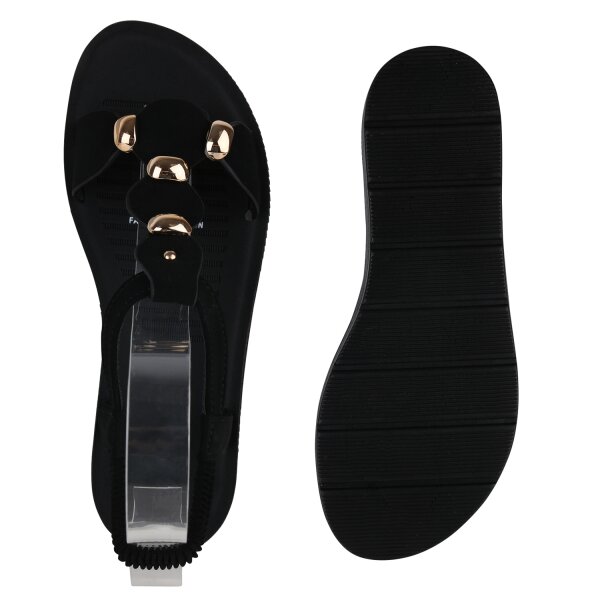 Stiefelparadies Damen Riemchensandalen in Schwarz Rabatte dieses Monats