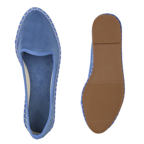 Stiefelparadies Damen Slip Ons in Blau Begrenztes Angebot