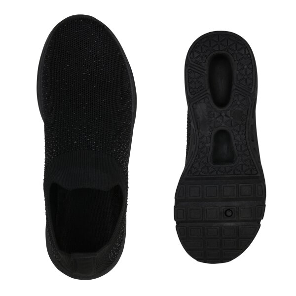 Stiefelparadies Damen Slip Ons in Schwarz Exklusivangebot