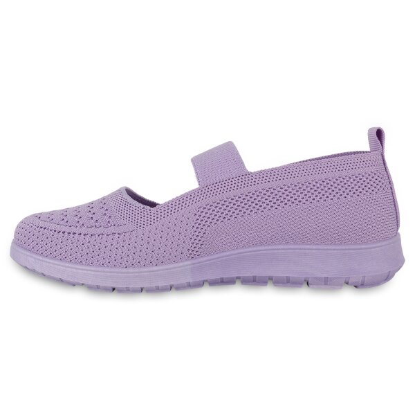 Stiefelparadies Damen Sportliche Ballerinas in Helllila Neueste Mode