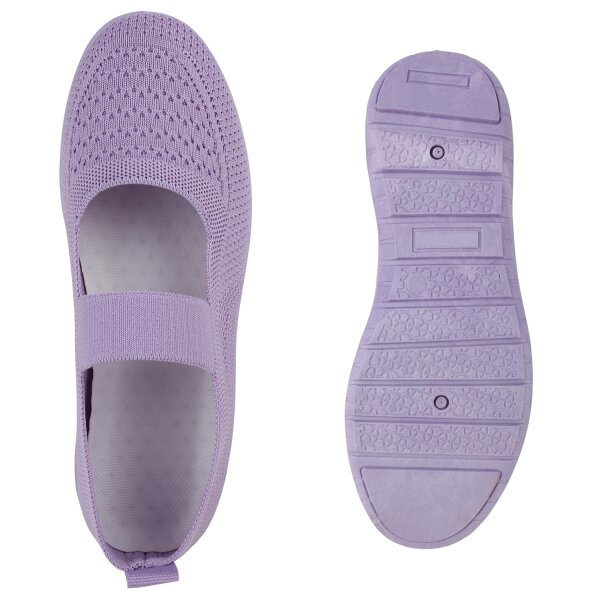 Stiefelparadies Damen Sportliche Ballerinas in Helllila Neueste Mode