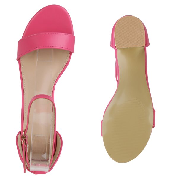 Stiefelparadies Damen Klassische Sandaletten in Fuchsia Exklusive Angebote