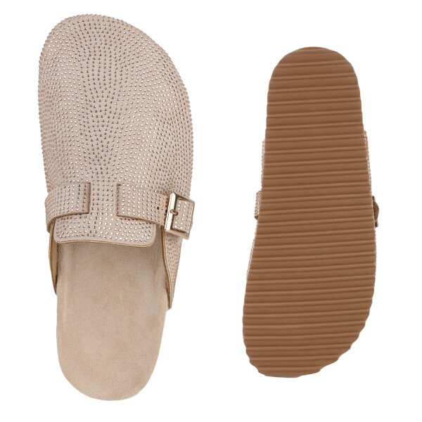 Stiefelparadies Damen Pantoffeln in Rose Gold VIP-Rabatte