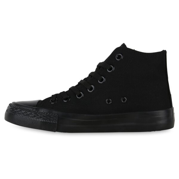 Stiefelparadies Damen Sneaker High in Schwarz Super Sparpreis