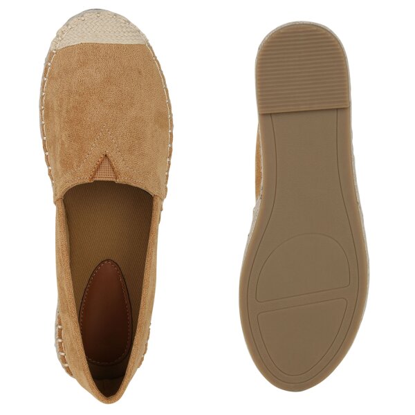 Stiefelparadies Damen Espadrilles in Hellbraun 2025