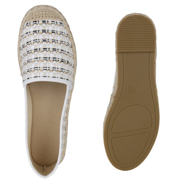 Stiefelparadies Damen Espadrilles in Weiss Auslauf