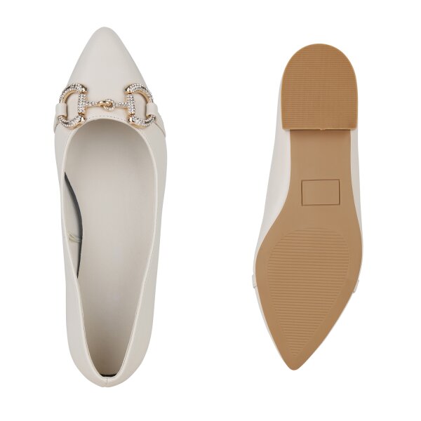Stiefelparadies Damen Klassische Ballerinas in Beige Blitzverkäufe
