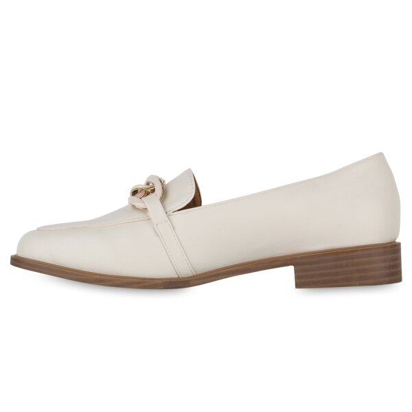 Stiefelparadies Damen Loafers in Creme Exklusivangebot