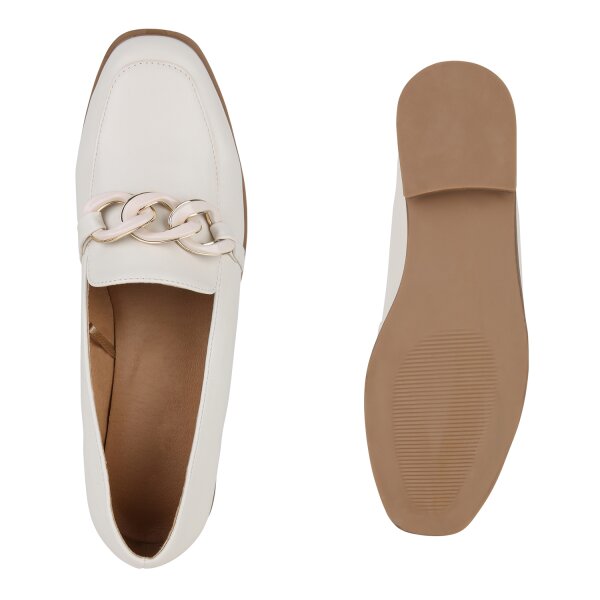 Stiefelparadies Damen Loafers in Creme Exklusivangebot