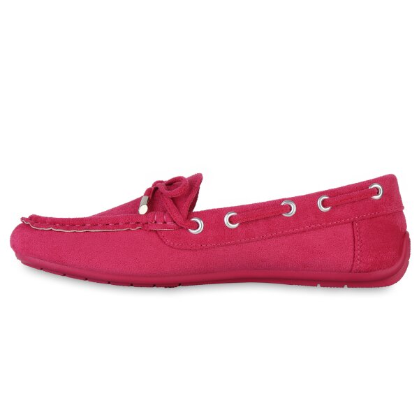 Stiefelparadies Damen Mokassins in Fuchsia Preisnachlass
