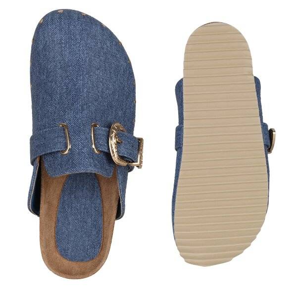 Stiefelparadies Damen Pantoffeln in Dunkelblau Denim Weihnachtsangebot